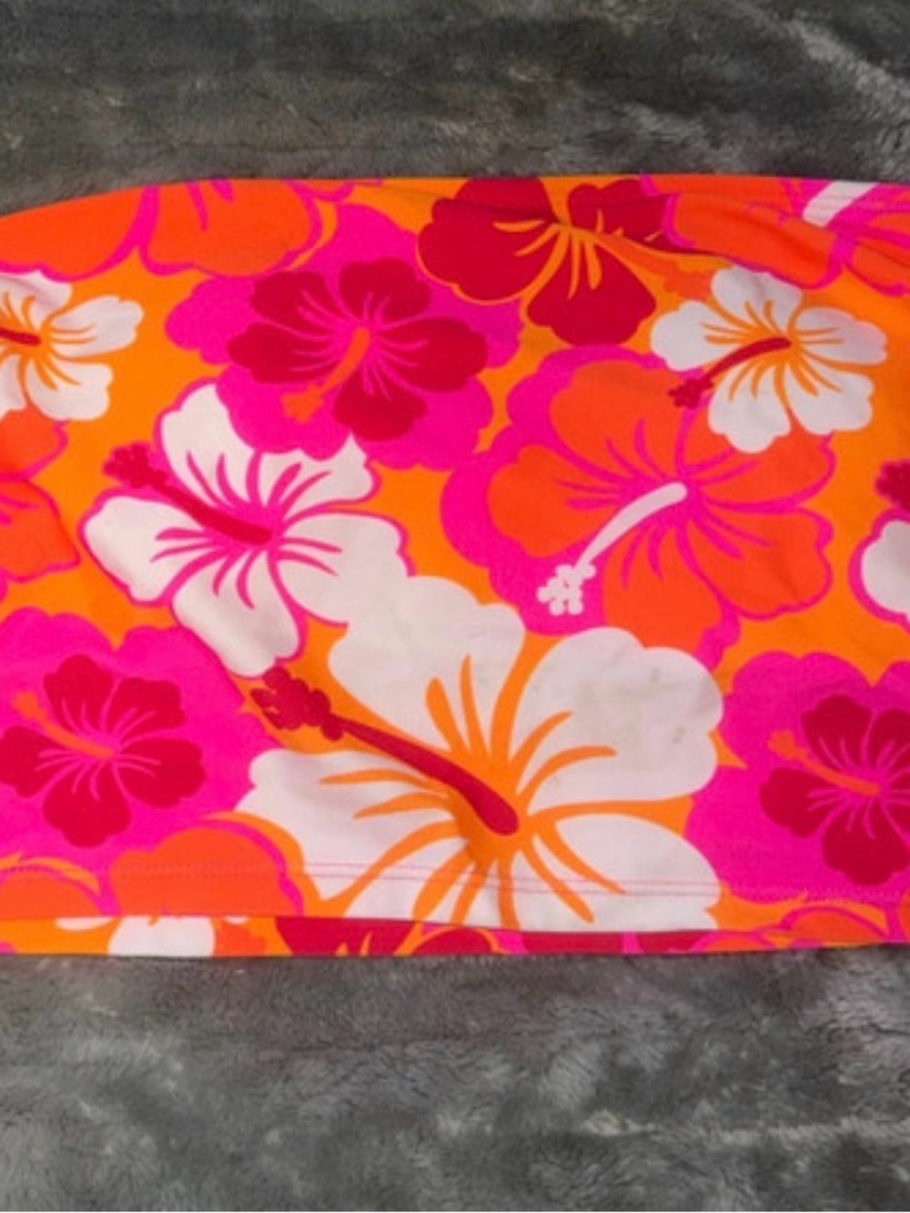 wild fable Orange, Pink & White Floral Bandeau Swim Top